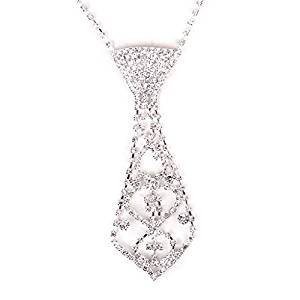 Wedding bridal crystal diamond necklace jewelry chain silver tie