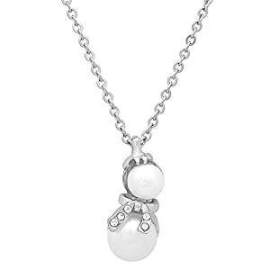 Women gilded pearl pendant stainless steel alloy, stainless steel, white