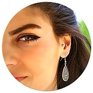 Elegant retro small unique ancient silver retro teardrop statement earrings