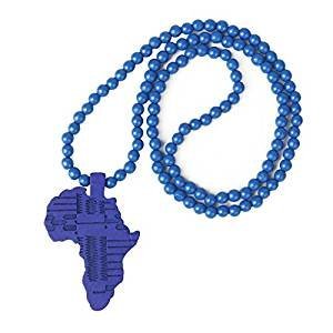 Blue Pearl Necklace Pendant Africa Map