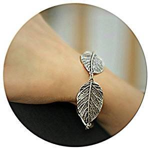 Leaf pattern Bohemian elegance unique statement adjustable hook bracelet women