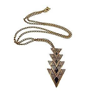 Enamel exaggerated retro fashion long necklace pendant triangle