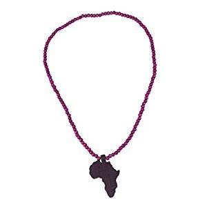 Pearl necklace Africa map pendant color random