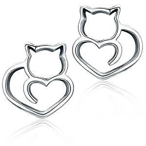 Cute cat heart earrings