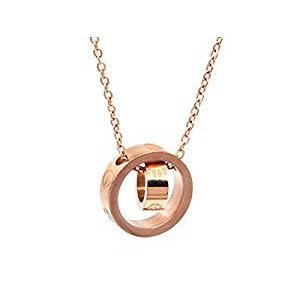 Fine stainless steel cube Roman numerals circled numbers rose stainless steel pendant necklace gift of eternal love, women, girl